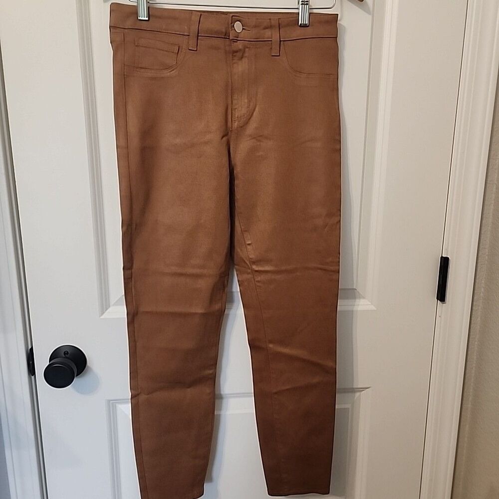 L'agence Margot High Rise Skinny Jeans Womens Size 30 Java Coated Stretch Denim